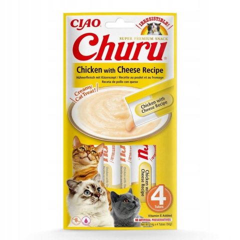 Inaba Cat Churu 56g Kremowy Przysmak Dla Kota- Pasta Z Kurczakiem I Serem