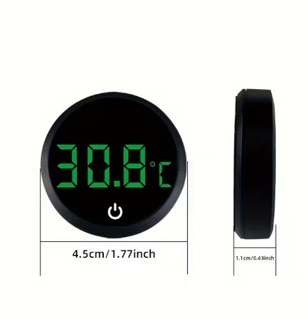 Termometr akwariowy zewnętrzny LED – pomiar przez szybę (czytelny odczyt!) (BATERIA W ZESTAWIE)